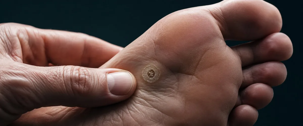 Verruga plantar o papiloma en el pie